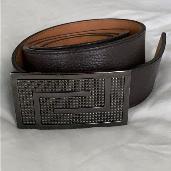 VERSACEoversized buckle leather belt